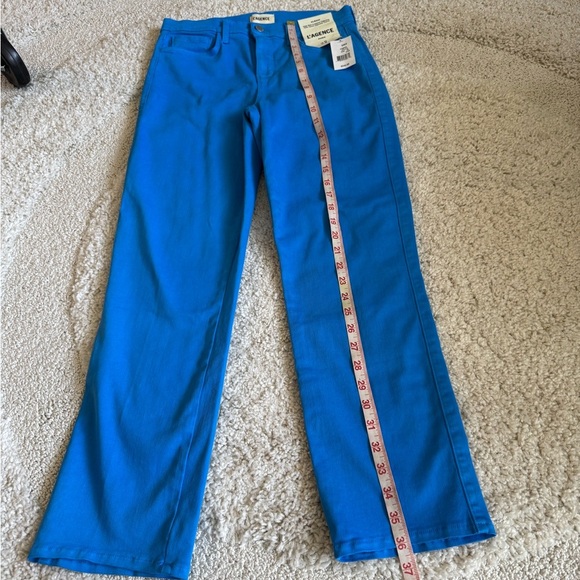 L'AGENCE Alexia High Rise Cropped Cigarette Bright Blue Jeans NWT Size 28 New - Picture 10 of 11